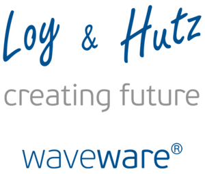 Firmenlogos Loy & Hutz / creating future / waveware